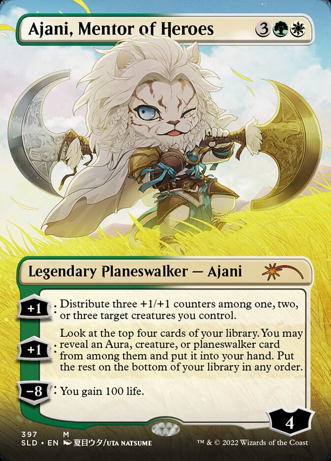 Ajani, Mentor of Heroes (Borderless) [Secret Lair Drop Series] | Gamer Loot