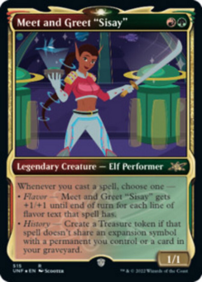 Meet and Greet "Sisay" (Showcase) (Galaxy Foil) [Unfinity] | Gamer Loot