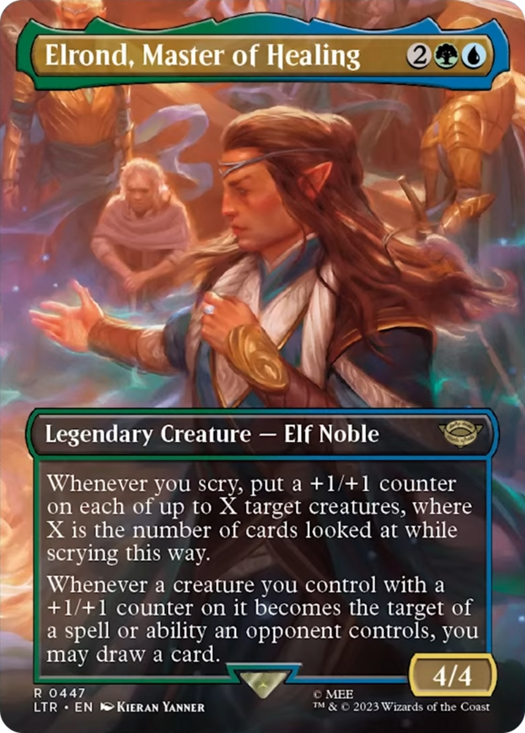 Elrond, Master of Healing (Borderless Alternate Art) [The Lord of the Rings: Tales of Middle-Earth] | Gamer Loot