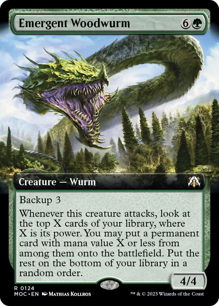 Emergent Woodwurm (Extended Art) [March of the Machine Commander] | Gamer Loot