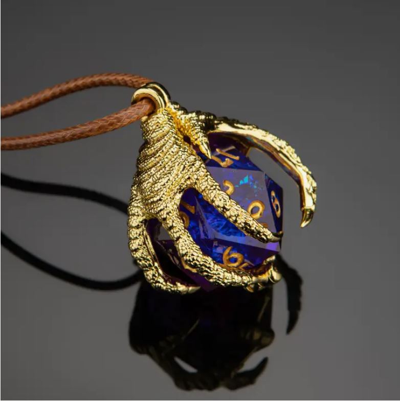 Dragon Claw Necklace w/D20 | Gamer Loot