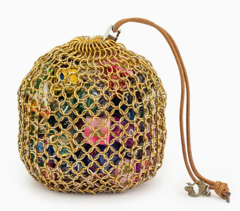 HYMGHO: Chainmail Dice Bag Gold | Gamer Loot