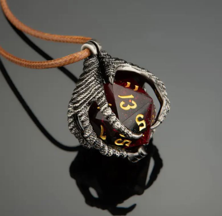 Dragon Claw Necklace w/D20 | Gamer Loot