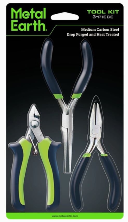 Metal Earth: 3-Piece Tool Kit Clippers, Flat Nose Pliers, Needle Nose | Gamer Loot