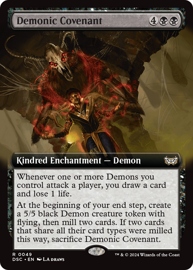 Demonic Covenant (Extended Art) [Duskmourn: House of Horror Commander] | Gamer Loot