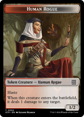 Human Rogue // Plot Double-Sided Token [Outlaws of Thunder Junction: Breaking News Tokens] | Gamer Loot