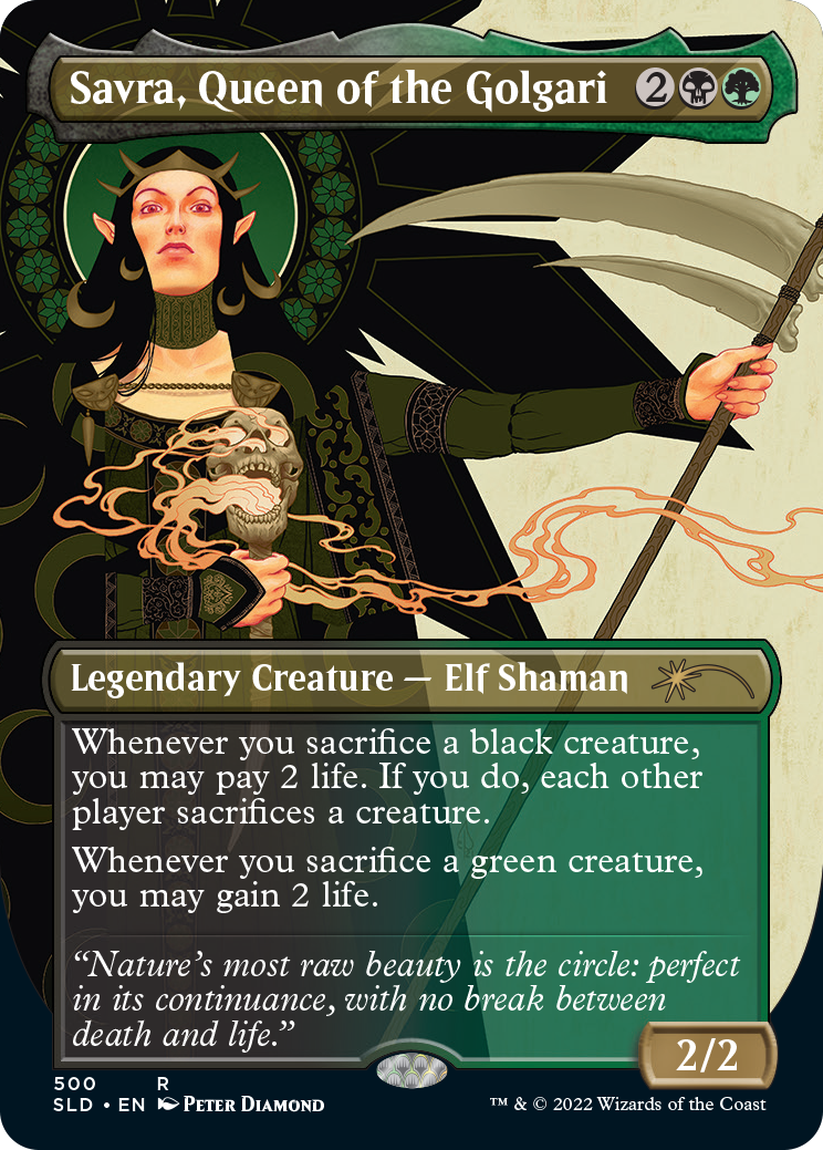 Savra, Queen of the Golgari (Borderless) [Secret Lair Drop Series] | Gamer Loot