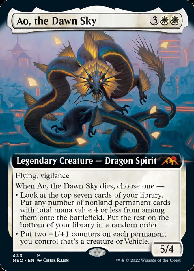 Ao, the Dawn Sky (Extended Art) [Kamigawa: Neon Dynasty] | Gamer Loot