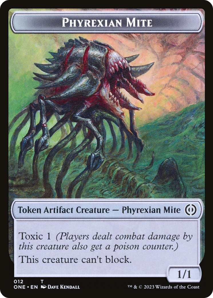 Phyrexian Mite Token (012) // Phyrexian Golem Double-Sided Token [Phyrexia: All Will Be One Tokens] | Gamer Loot