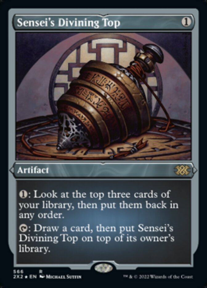 Sensei's Divining Top (Foil Etched) [Double Masters 2022] | Gamer Loot