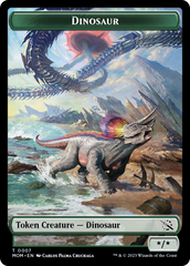 Warrior // Dinosaur Double-Sided Token [March of the Machine Tokens] | Gamer Loot