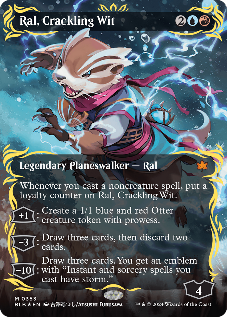 Ral, Crackling Wit (Borderless) (Raised Foil) [Bloomburrow] | Gamer Loot