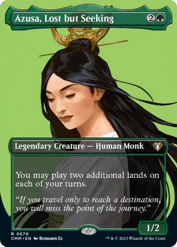 Azusa, Lost but Seeking (Borderless Profile) [Commander Masters] | Gamer Loot