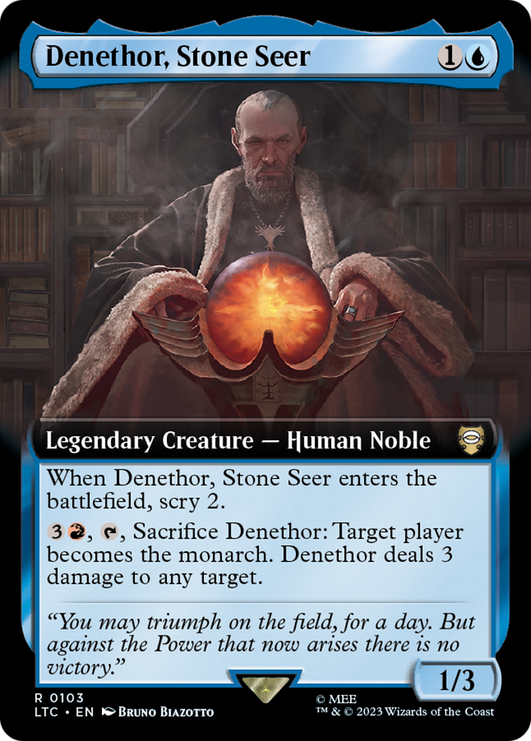 Denethor, Stone Seer (Extended Art) [The Lord of the Rings: Tales of Middle-Earth Commander] | Gamer Loot