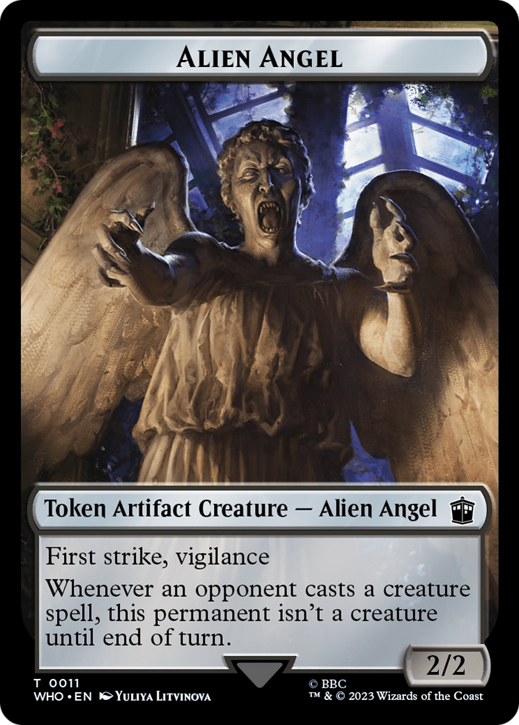 Alien Angel // Cyberman Double-Sided Token [Doctor Who Tokens] | Gamer Loot