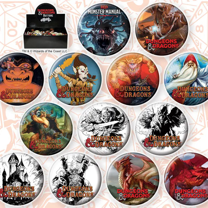 Dungeons & Dragons Covers Button Assortments | Gamer Loot