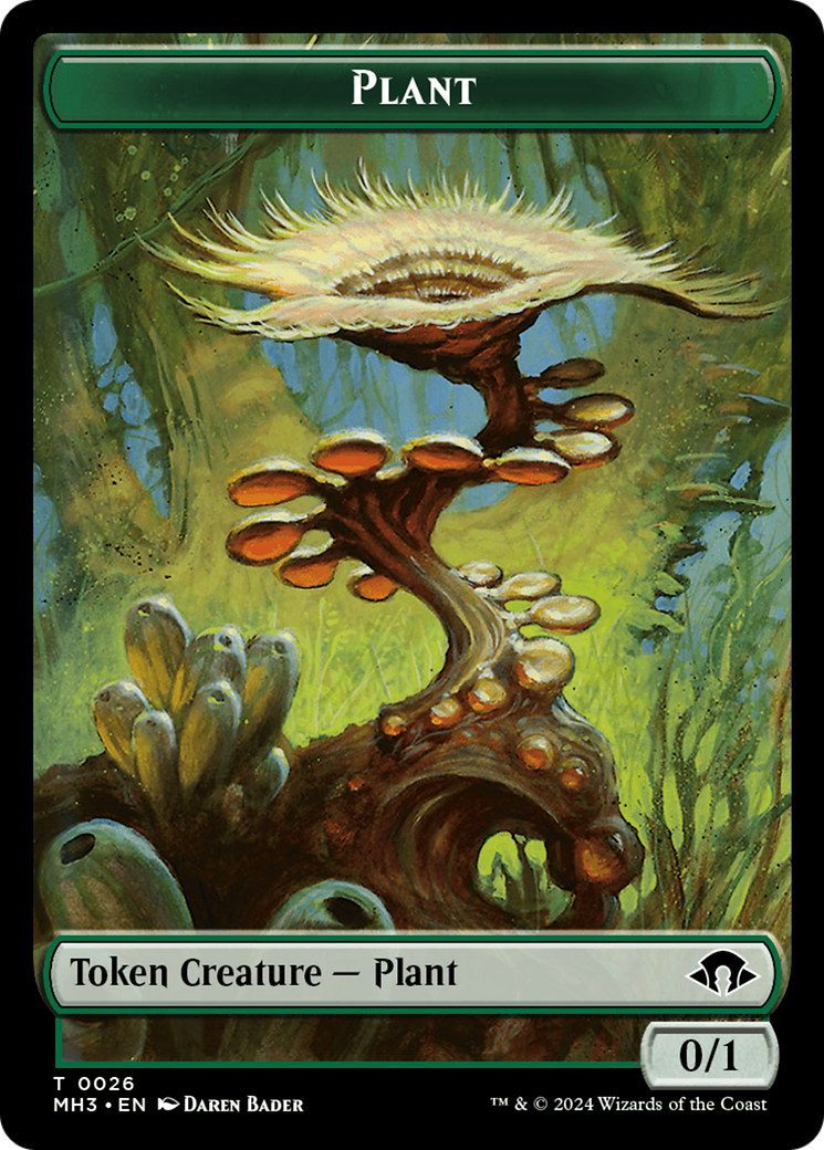 Plant (Ripple Foil) // Zombie Double-Sided Token [Modern Horizons 3 Tokens] | Gamer Loot