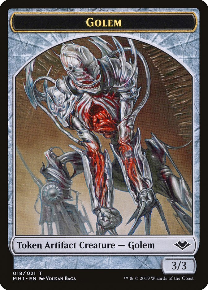 Elemental (008) // Golem (018) Double-Sided Token [Modern Horizons Tokens] | Gamer Loot