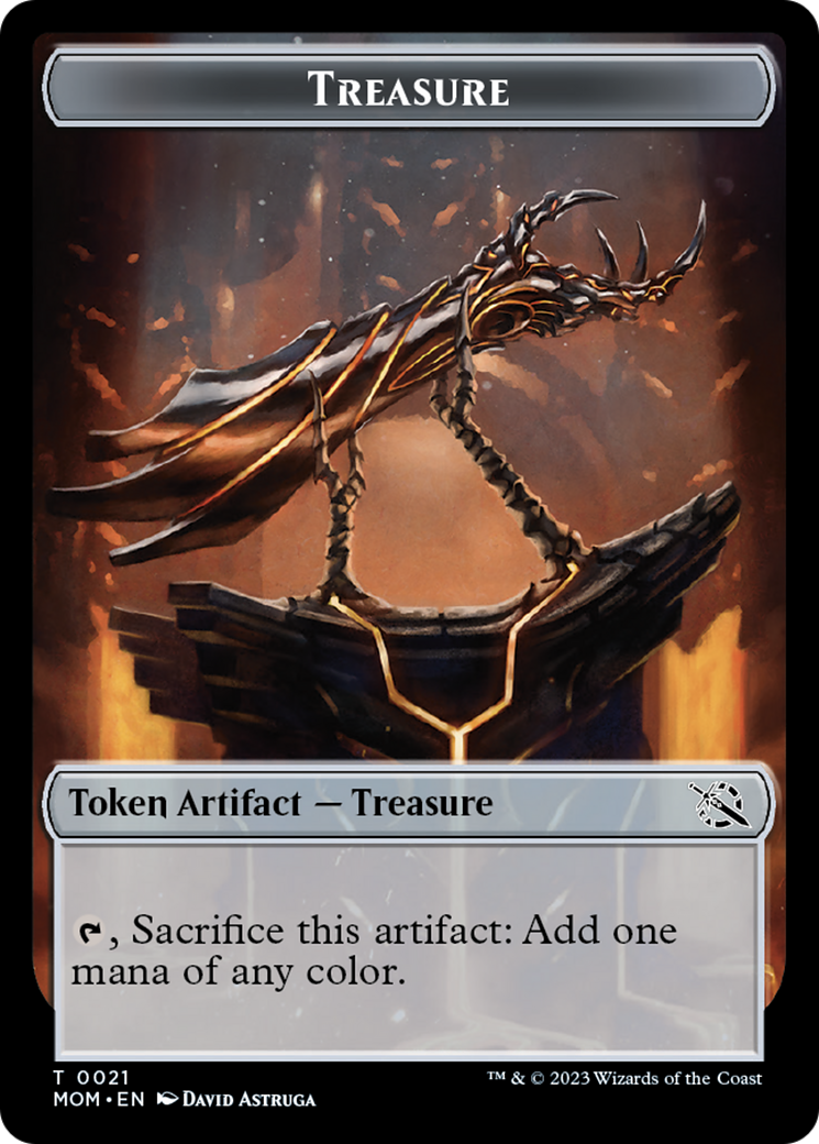 Treasure (21) // Phyrexian Saproling Double-Sided Token [March of the Machine Tokens] | Gamer Loot