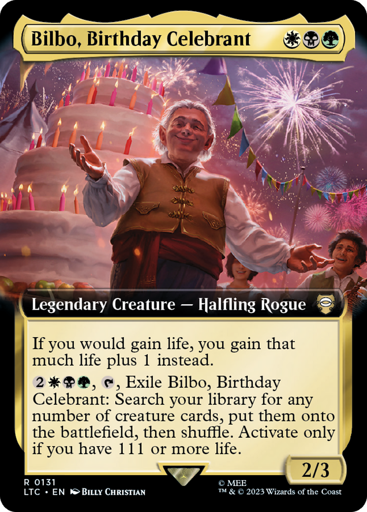 Bilbo, Birthday Celebrant (Extended Art) [The Lord of the Rings: Tales of Middle-Earth Commander] | Gamer Loot