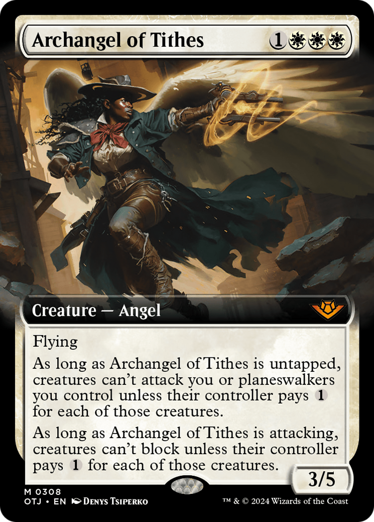 Archangel of Tithes (Extended Art) [Outlaws of Thunder Junction] | Gamer Loot