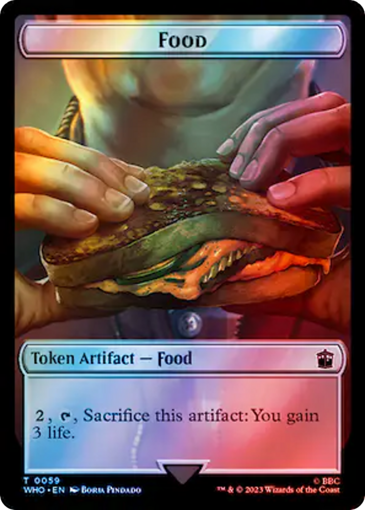 Alien Rhino // Food (0059) Double-Sided Token (Surge Foil) [Doctor Who Tokens] | Gamer Loot