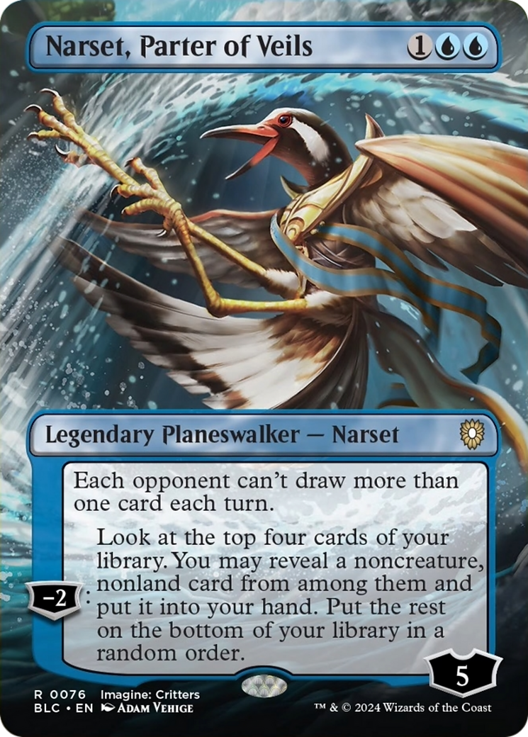 Narset, Parter of Veils (Borderless) [Bloomburrow Commander] | Gamer Loot