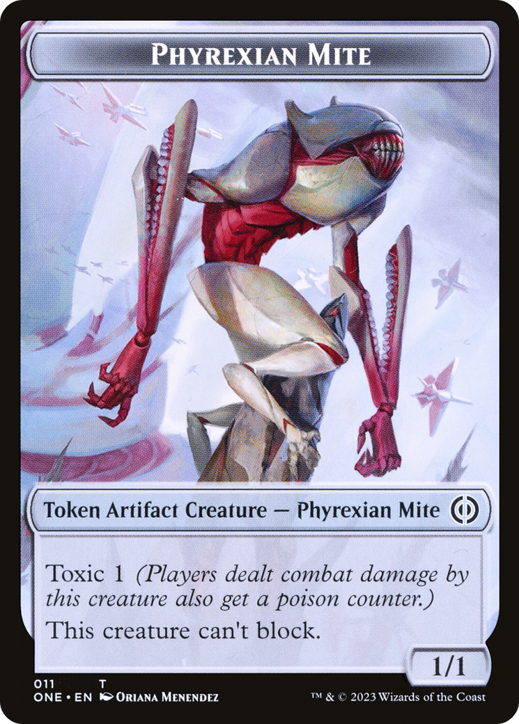 Phyrexian Mite (011) // Phyrexian Golem Double-Sided Token [Phyrexia: All Will Be One Tokens] | Gamer Loot