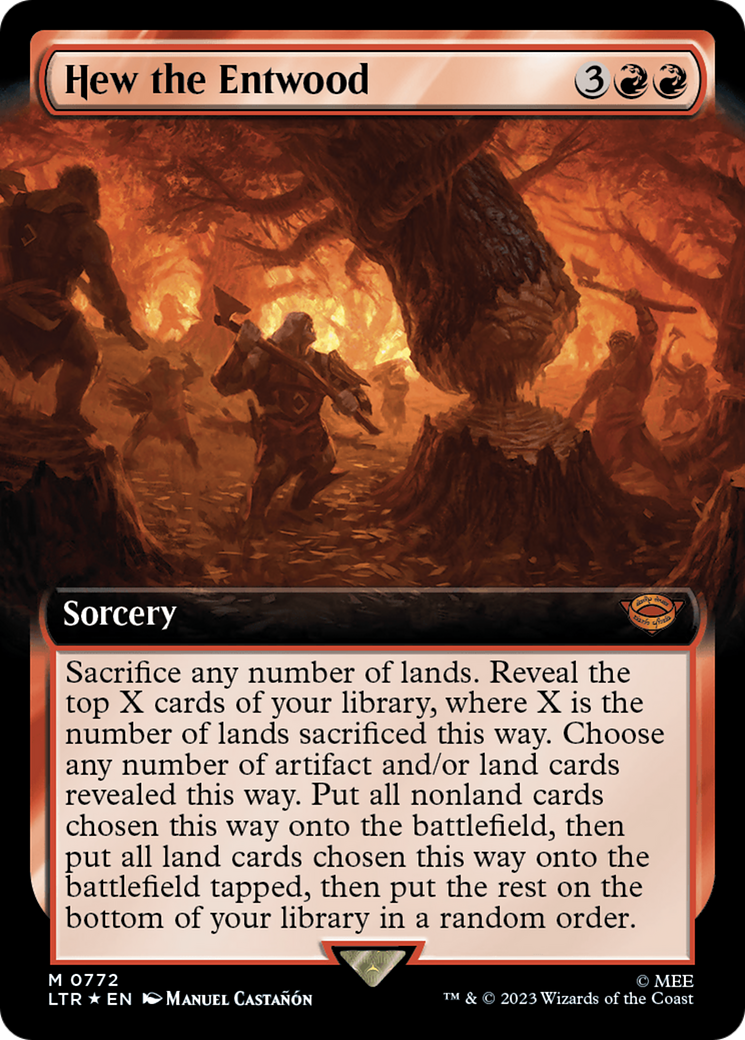 Hew the Entwood (Extended Art) (Surge Foil) [The Lord of the Rings: Tales of Middle-Earth] | Gamer Loot