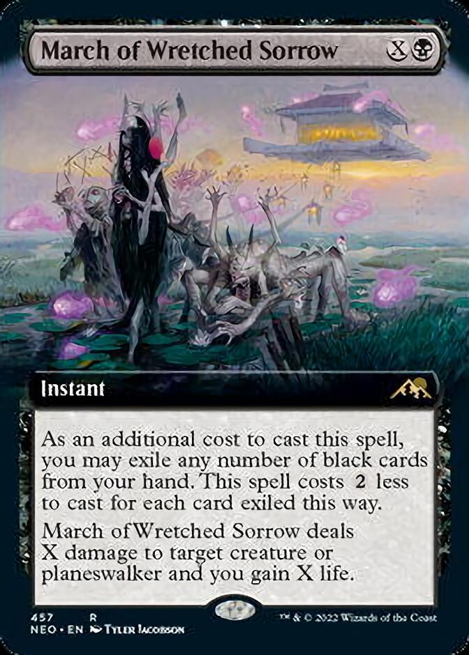 March of Wretched Sorrow (Extended Art) [Kamigawa: Neon Dynasty] | Gamer Loot