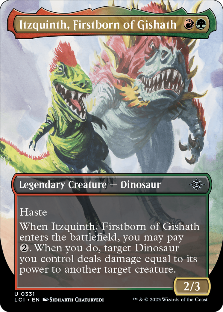 Itzquinth, Firstborn of Gishath (Borderless) [The Lost Caverns of Ixalan] | Gamer Loot