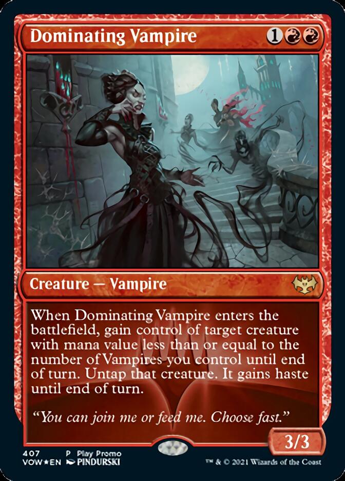 Dominating Vampire (Play Promo) [Innistrad: Crimson Vow Promos] | Gamer Loot