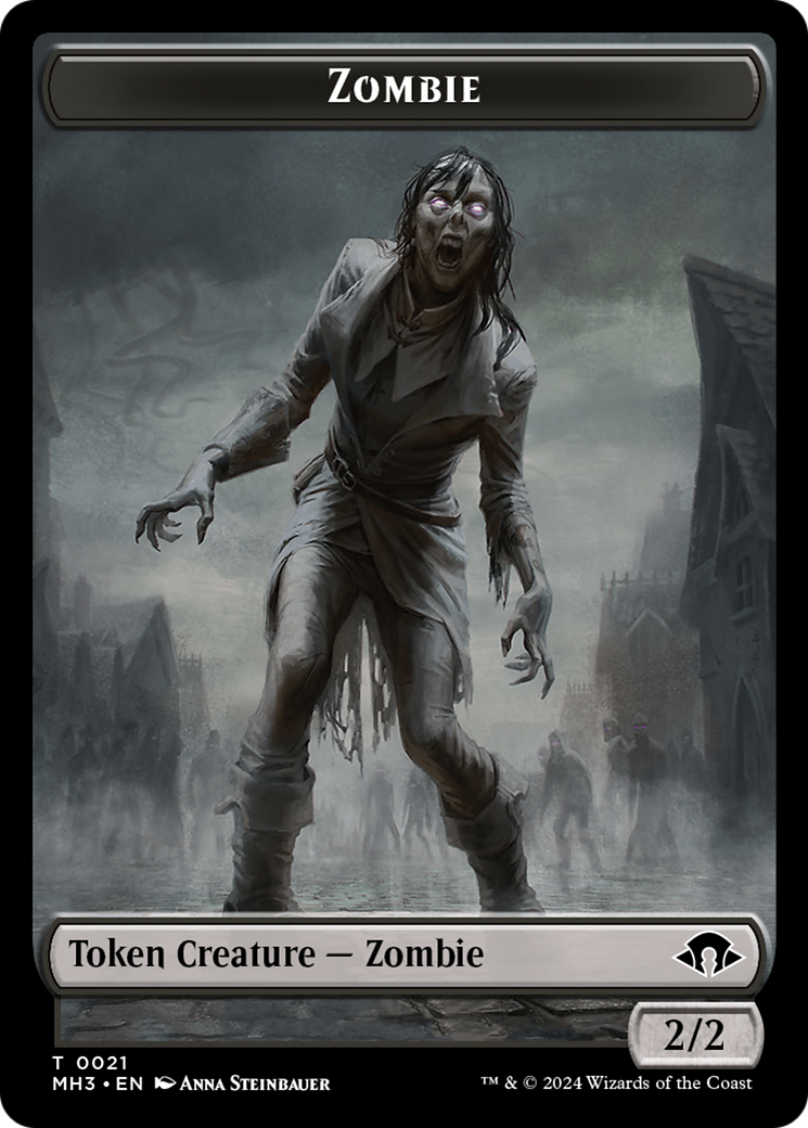 Zombie (Ripple Foil) // Insect (0027) Double-Sided Token [Modern Horizons 3 Tokens] | Gamer Loot