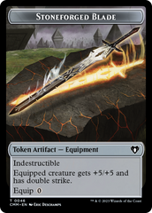 Saproling // Stoneforged Blade Double-Sided Token [Commander Masters Tokens] | Gamer Loot