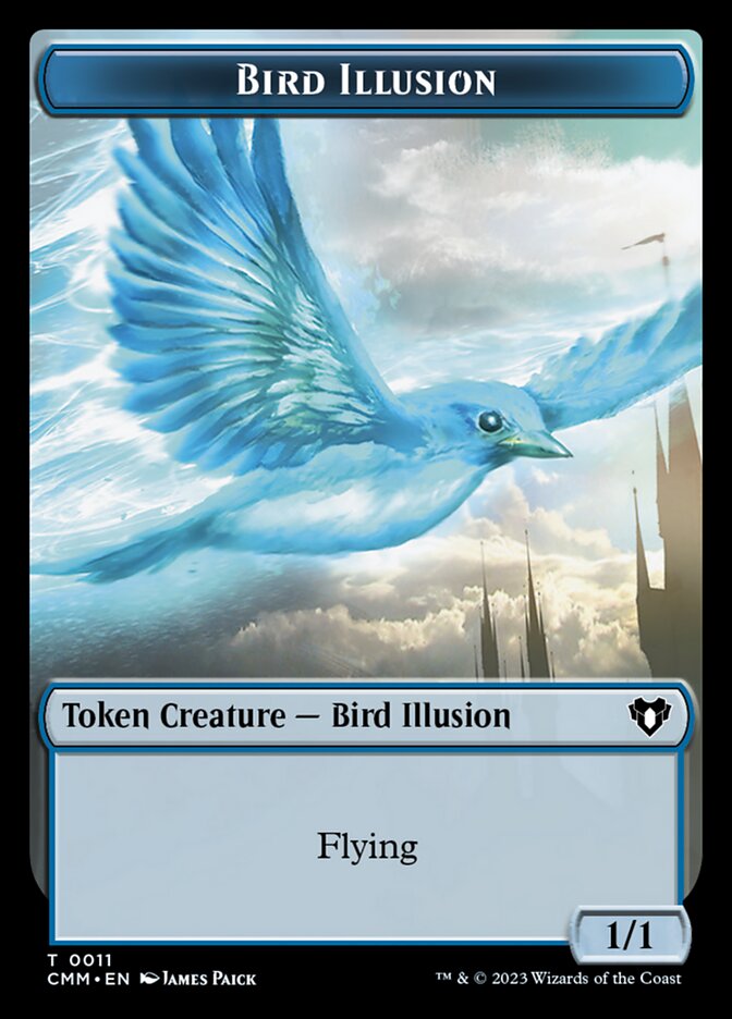 Treasure // Bird Illusion Double-Sided Token [Commander Masters Tokens] | Gamer Loot