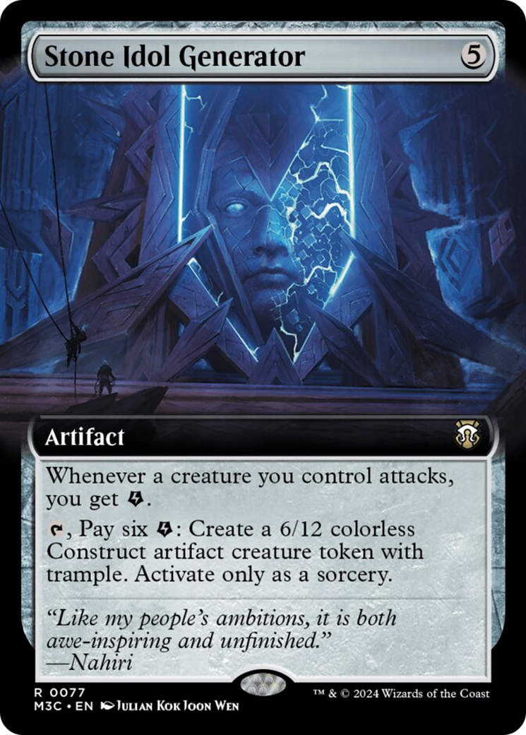 Stone Idol Generator (Extended Art) (Ripple Foil) [Modern Horizons 3 Commander] | Gamer Loot