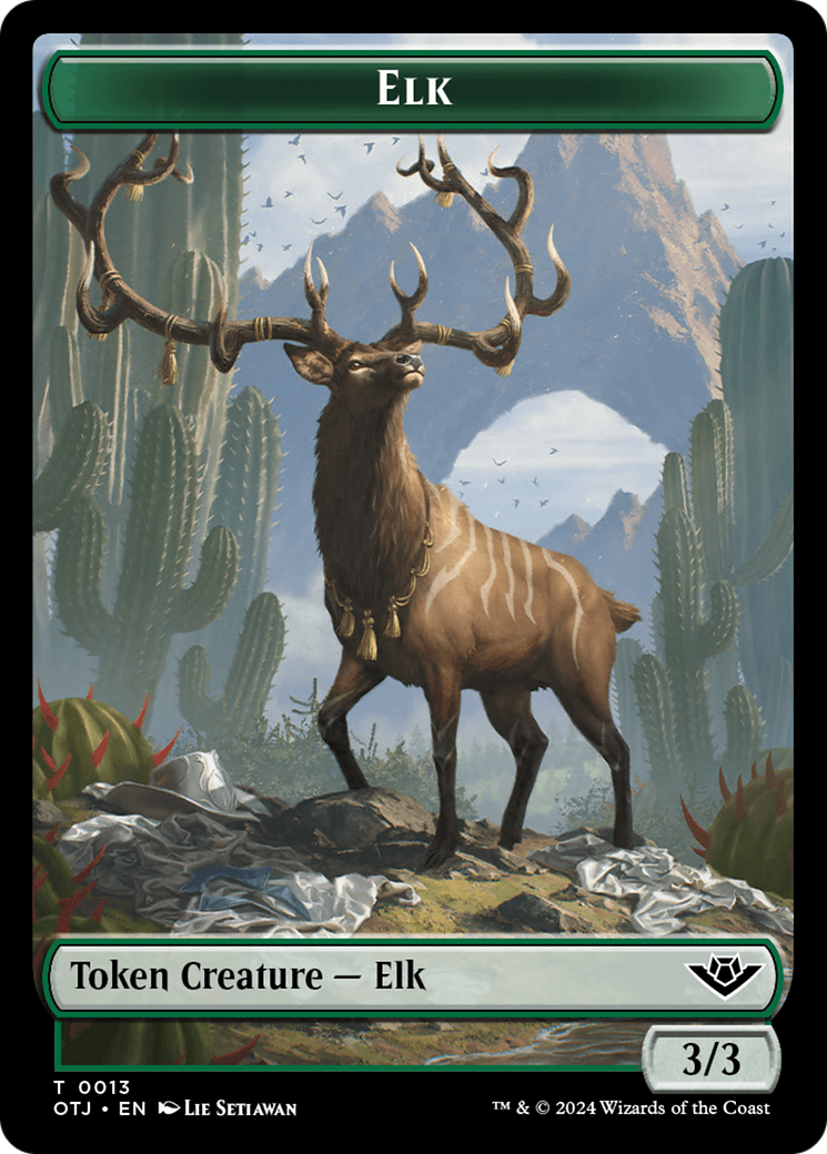 Mercenary // Elk Double-Sided Token [Outlaws of Thunder Junction Tokens] | Gamer Loot