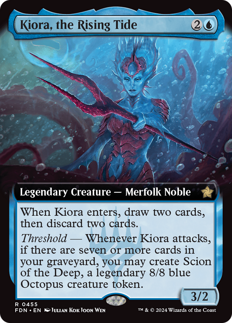 Kiora, the Rising Tide (Extended Art) [Foundations] | Gamer Loot