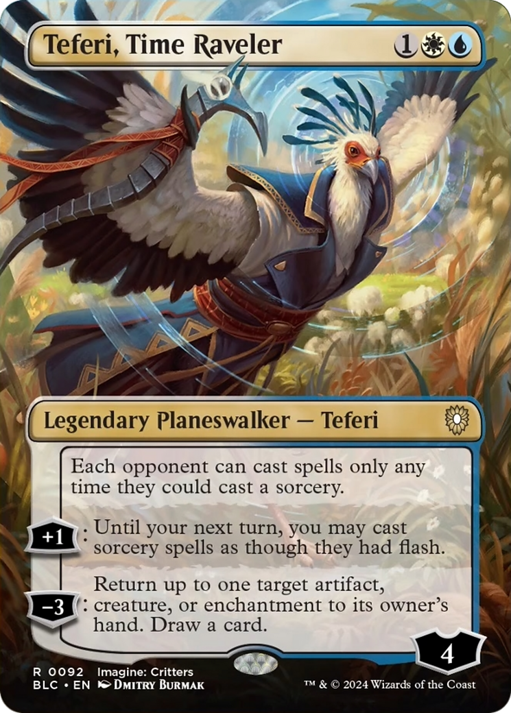 Teferi, Time Raveler (Borderless) [Bloomburrow Commander] | Gamer Loot