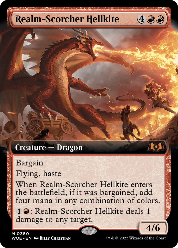 Realm-Scorcher Hellkite (Extended Art) [Wilds of Eldraine] | Gamer Loot