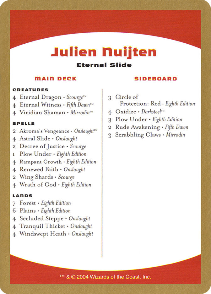 Julien Nuijten Decklist [World Championship Decks 2004] | Gamer Loot