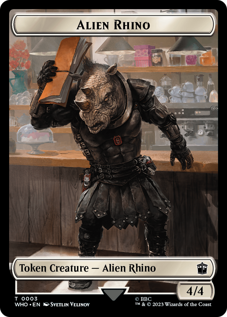 Alien Rhino // Mutant Double-Sided Token [Doctor Who Tokens] | Gamer Loot