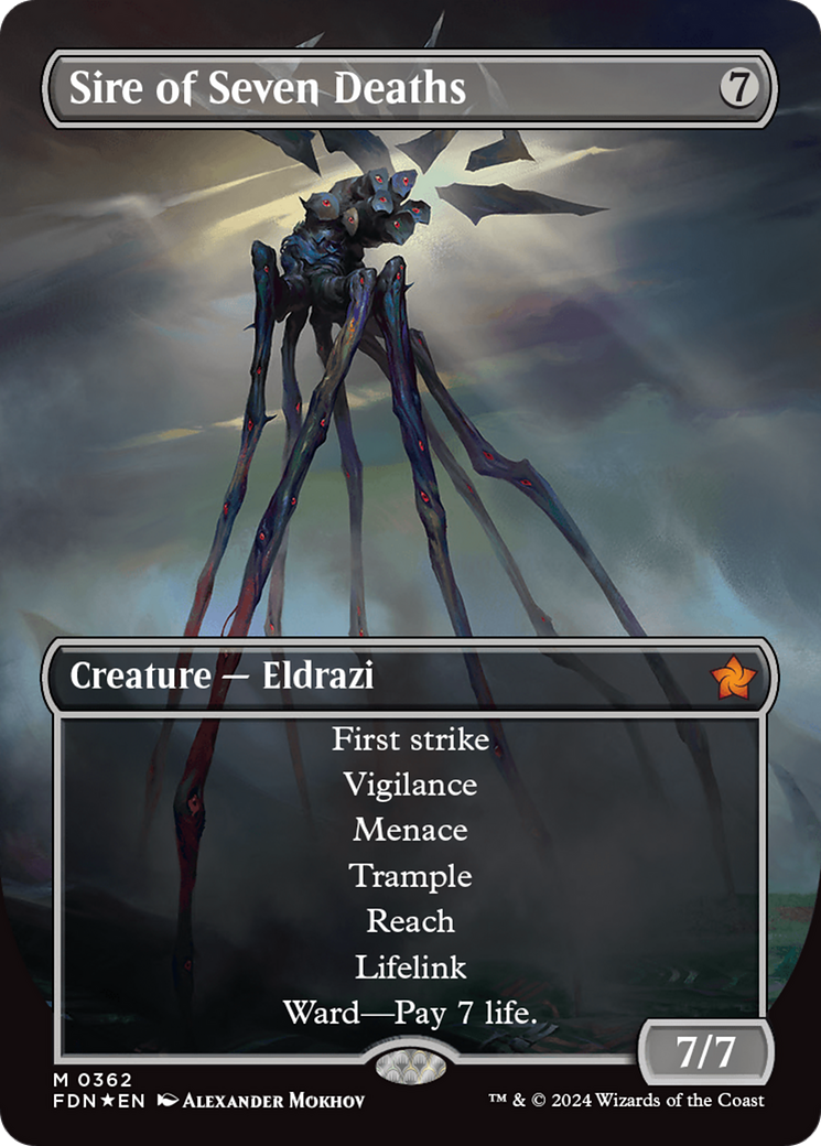 Sire of Seven Deaths (Borderless) (Mana Foil) [Foundations] | Gamer Loot