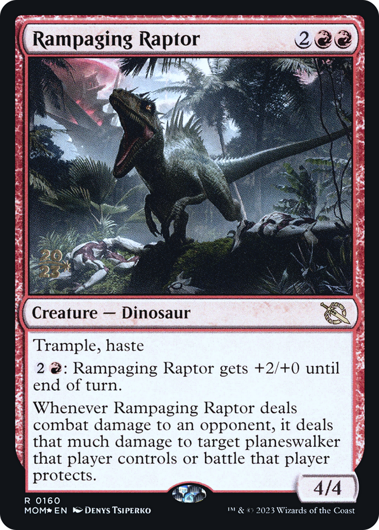 Rampaging Raptor [March of the Machine Prerelease Promos] | Gamer Loot