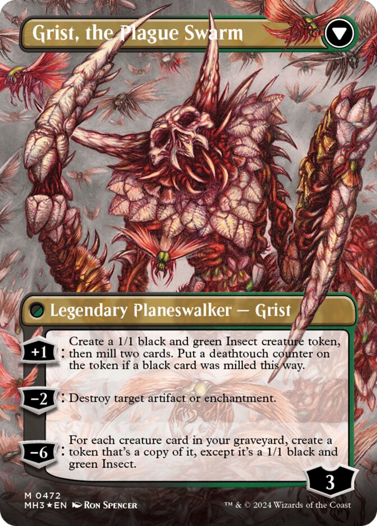 Grist, Voracious Larva // Grist, the Plague Swarm (Borderless) (Textured Foil) [Modern Horizons 3] | Gamer Loot