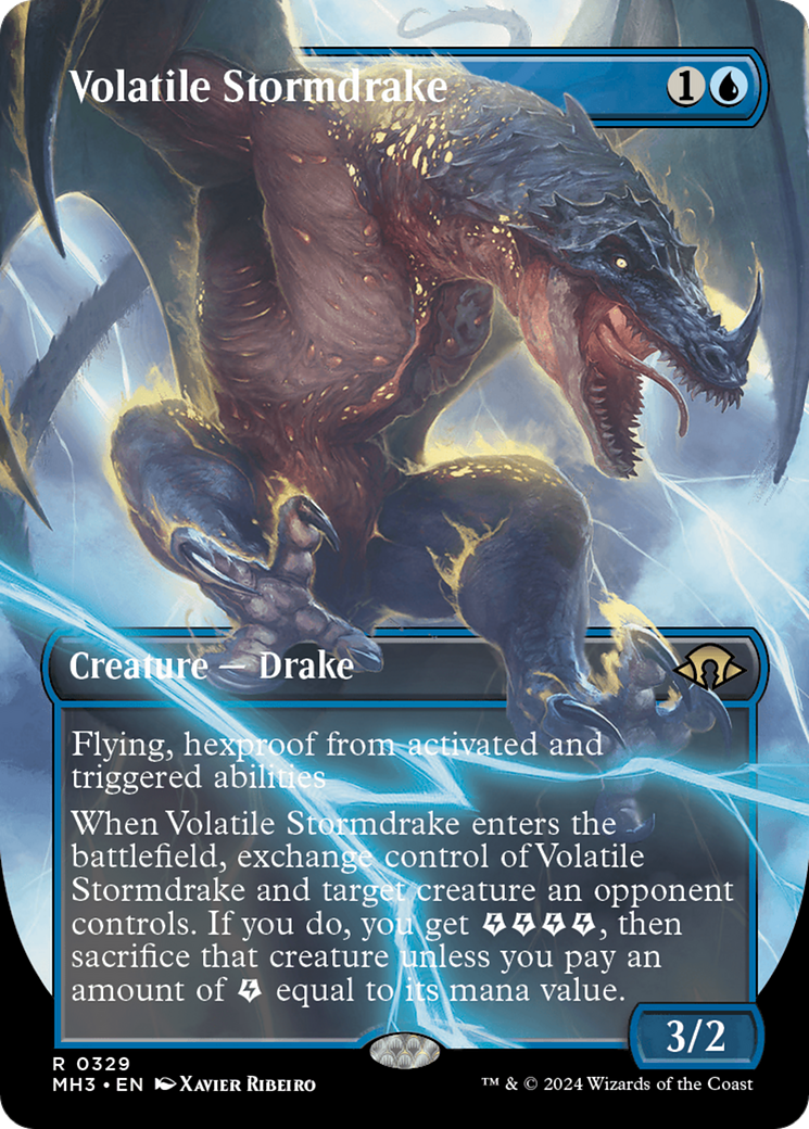 Volatile Stormdrake (Borderless) [Modern Horizons 3] | Gamer Loot