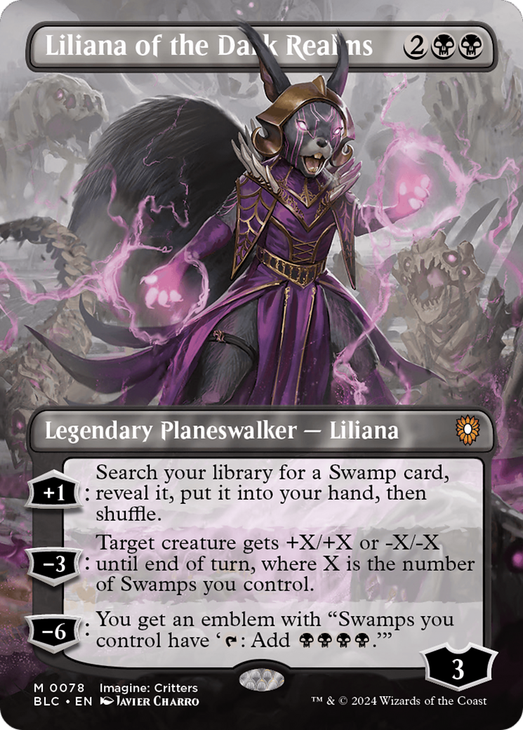 Liliana of the Dark Realms (Borderless) [Bloomburrow Commander] | Gamer Loot