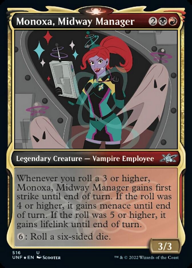 Monoxa, Midway Manager (Showcase) (Galaxy Foil) [Unfinity] | Gamer Loot