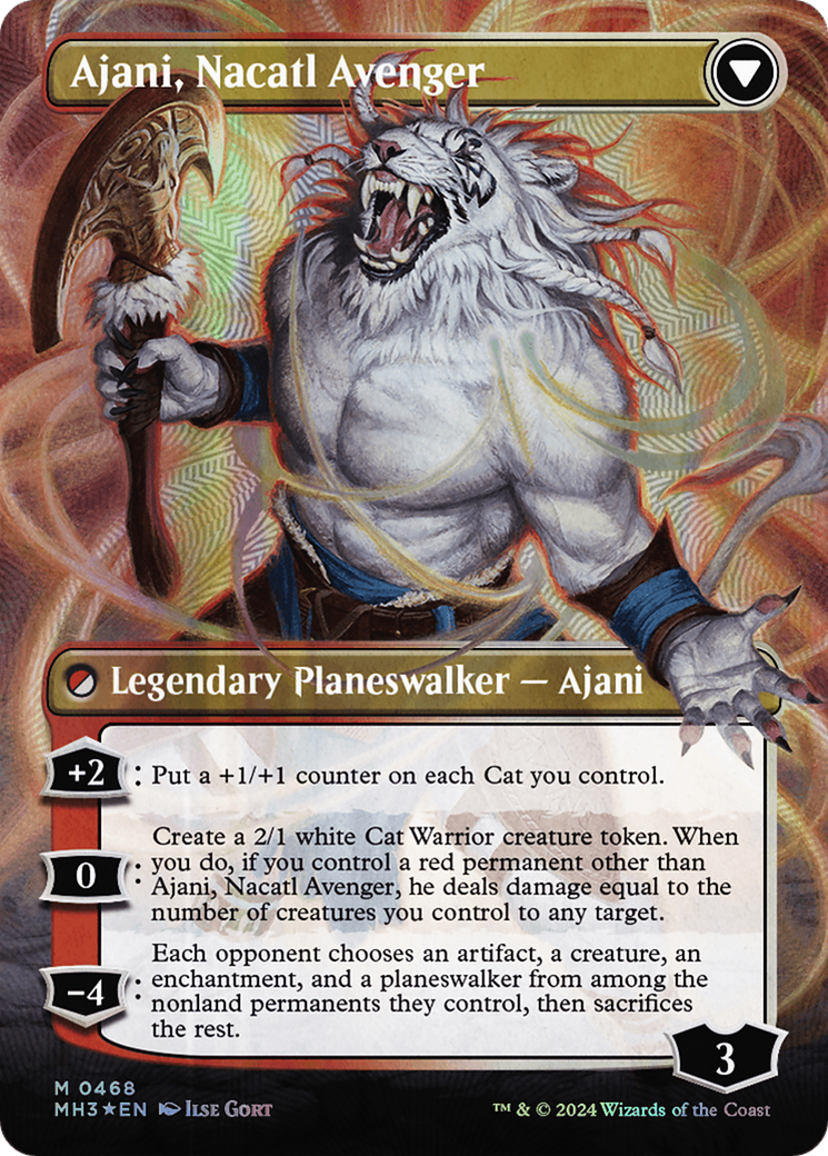 Ajani, Nacatl Pariah // Ajani, Nacatl Avenger (Borderless) (Textured Foil) [Modern Horizons 3] | Gamer Loot