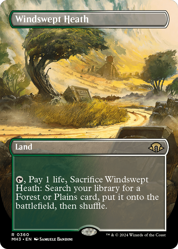 Windswept Heath (Borderless) [Modern Horizons 3] | Gamer Loot